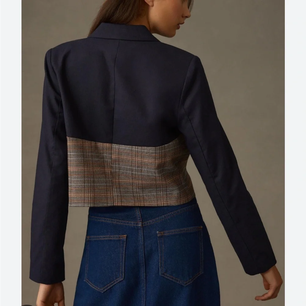 NWT Anthropologie Dolan Fabric Mix Corset Blazer - Picture 5 of 12